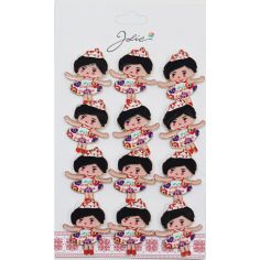 Set 12 Brose Martisor pentru Copii Fetita cu Coronita