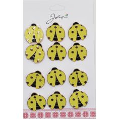Set 12 Brose Martisor pentru Copii Buburuza cu Puncte Aurii