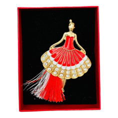 Brosa Martisor Balerina Rosie, marime mare, ambalata in...