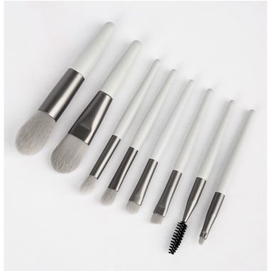 Mini set portabil 8 pensule de machiaj verzi, Flippy