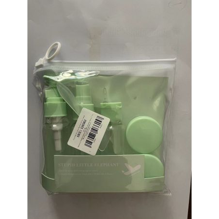 Set Recipiente pentru Cosmetice, Flippy, 5 Piese, cu Gentuta, pentru Calatorii, Reutilizabile, Verde, Material Plastic, 40 ml, 1