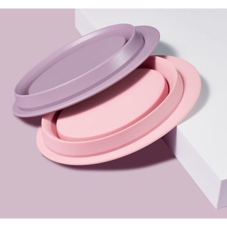 Accesoriu din silicon pentru curatarea accesoriilor makeup, pensule, buretei, 14.5 x 11,5 cm, 2 moduri de utilizare, pliabil, mo