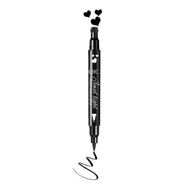 Tus Lichid pentru Ochi, Flippy, 2 Capete, Eyeliner si Stampila Inima, Pentru Ochi si Corp, 50 g, Rezistent la Apa, 12.7 x 3 cm, 