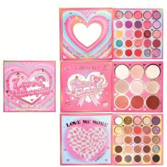Paleta de Farduri Kevin&Coco, 59 culori, Stil Carte, 3 Straturi, Pudra Compacta, Clasic, Fara Sulfati, 14 x 14 cm, 80 g, multico