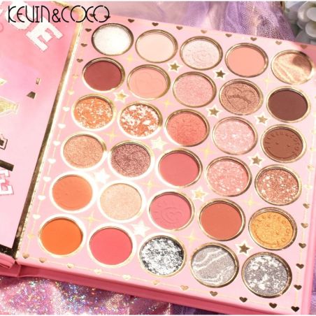 Paleta de Farduri Kevin&Coco, 72 culori, Stil Carte, 3 Straturi, Pudra Compacta, Clasic, Fara Sulfati, 14 x 14 cm, 90 g, multico