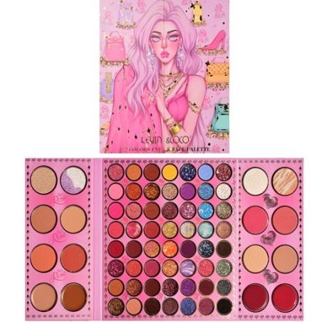 Paleta de farduri Kevin&Coco, 72 de culori, stil pliabil, conturing, iluminator, blush incluse, dreptunghiulara, 22 x 24.5 cm, 4
