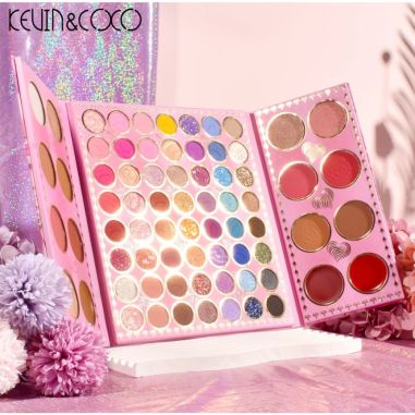 Paleta de farduri Kevin&Coco, 72 de culori, stil pliabil, conturing, iluminator, blush incluse, dreptunghiulara, 22 x 24.5 cm, 4