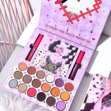 Set 4 Produse de Machiaj, KEVIN &amp; COCO, Black-White Witch, 22 culori, 19.7 x 21.2 x 2.5 cm