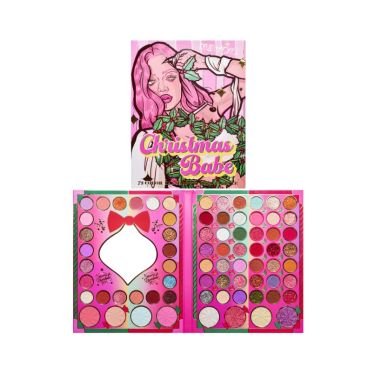 Set de Machiaj Kevin&Coco, 72 de Culori, Paleta de Farduri, Iluminatoare, Blush, Model Christmas Babe, Oglinda Glob, 25.5x20x1.7