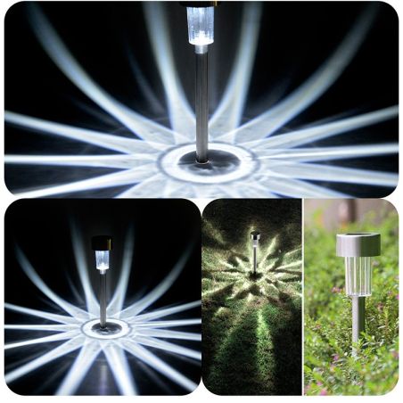 Lampa solara LED de exterior pentru gradina Flippy, dispersor normal, 0.06W, Inox, 29 cm