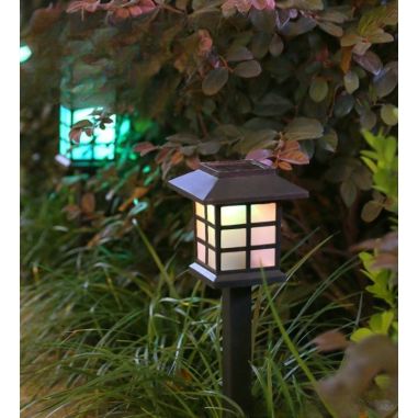 Lampa solara Led pentru gradina, Tip felinar, Flippy, Alb cald