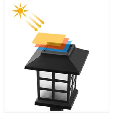 Lampa solara Led pentru gradina, Tip felinar, Flippy, Alb cald