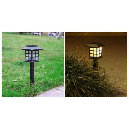 Lampa solara Led pentru gradina, Tip felinar, Flippy, Alb cald