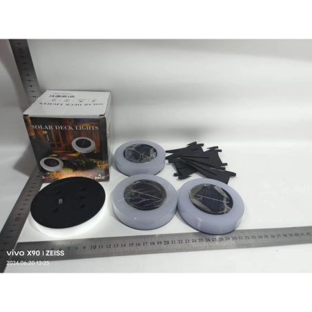 Lampa solara LED, sub forma de cerc, pentru gazon sau gradina, Rezistenta la apa, Flippy, Alb rece