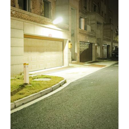 Lampa cu incarcare solara si senzor de miscare pentru exterior, 64 LED cu distanta de inductie, montaj pe perete, fara cabluri, 