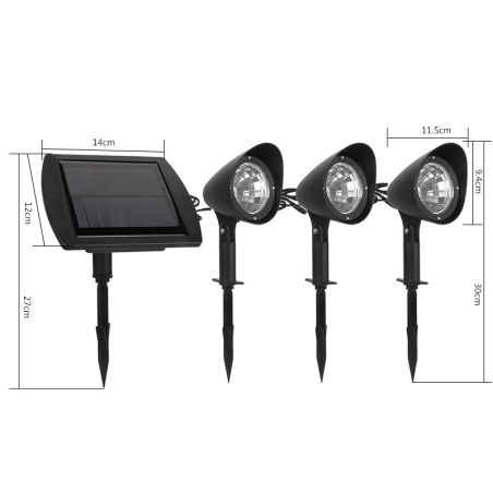 Lampa solara de tip decoratiune pentru gradina, Flippy, model 3 felinare, alb rece