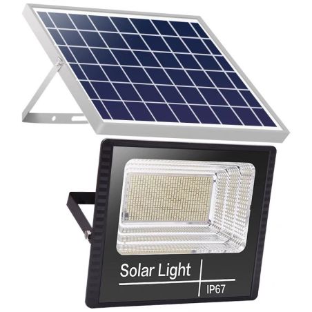 Proiector LED/Lampa solara de exterior Flippy, 20 cm x 25 cm, Rezistent la Apa IP67, cu Panou Solar, 220 LED SMD, 100W, Senzor d