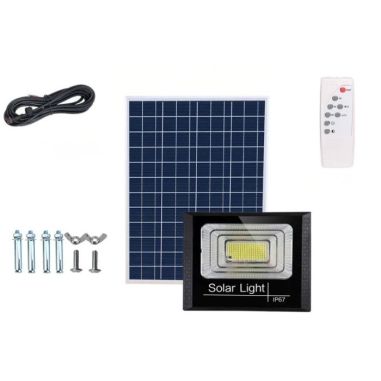 Proiector LED/Lampa solara de exterior Flippy, 20 cm x 25 cm, Rezistent la Apa IP67, cu Panou Solar, 220 LED SMD, 100W, Senzor d