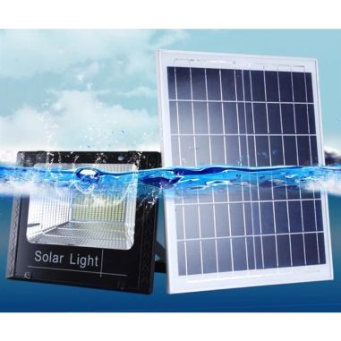Proiector LED/Lampa solara de exterior Flippy, 20 cm x 25 cm, Rezistent la Apa IP67, cu Panou Solar, 220 LED SMD, 100W, Senzor d