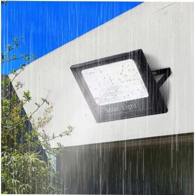 Proiector LED/Lampa solara de exterior Flippy, 20 cm x 25 cm, Rezistent la Apa IP67, cu Panou Solar, 220 LED SMD, 100W, Senzor d