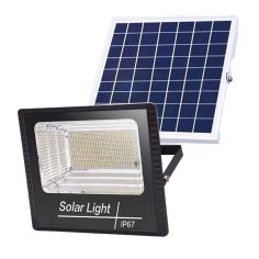 Proiector LED/Lampa solara de exterior Flippy, 22 cm x 27 cm, Rezistent la Apa IP67, cu Panou Solar, 248 LED SMD, 150 W, Senzor 