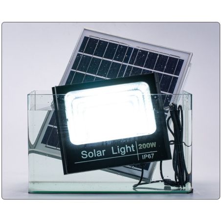 Proiector LED/Lampa solara de exterior Flippy, 22 cm x 27 cm, Rezistent la Apa IP67, cu Panou Solar, 248 LED SMD, 150 W, Senzor 
