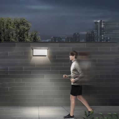 Aplica Solara De Exterior LED Flippy,  13.5 cm x 8 cm, 150 Lumeni 60 LED 18W,  IP65, 3 trepte de lumina, Senzor de Lumina, FORMA