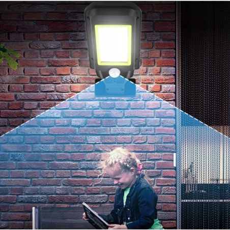Lampa Solara De Exterior LED Flippy, 36 cm x 11.5 cm, kit montare inclus, 2880 Lumeni 120 COB LED 24 W - echivalent 192 W bec in