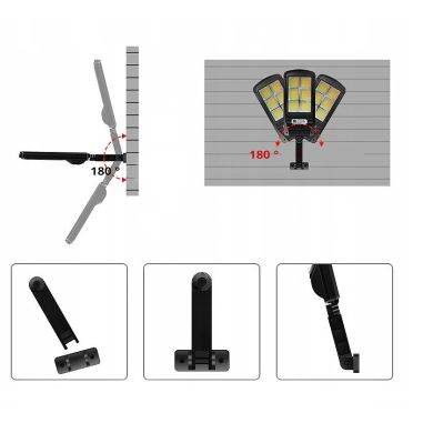 Lampa Solara De Exterior LED Flippy, 36 cm x 11.5 cm, kit montare inclus, 2880 Lumeni 120 COB LED 24 W - echivalent 192 W bec in