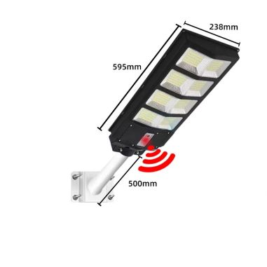 Lampa solara stradala Flippy, cu telecomanda, senzor de miscare si lumina, suport prindere, 180 LED-uri, IP65, ABS, 10AH, 200W, 