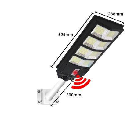 Lampa solara stradala Flippy, cu telecomanda, senzor de miscare si lumina, suport prindere, 180 LED-uri, IP65, ABS, 10AH, 200W, 