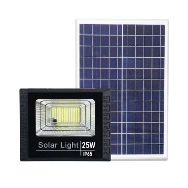 Proiector LED SMD 25W cu incarcare solara Flippy, panou solar, cu telecomanda, suport prindere, material ABS, 1.2AH, 44 LED-uri,