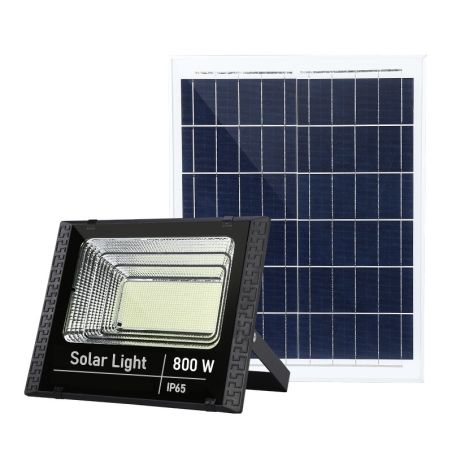 Proiector LED SMD 800W cu incarcare solara Flippy, panou solar, cu telecomanda, suport prindere, material ABS, 14AH, 1032 LED-ur