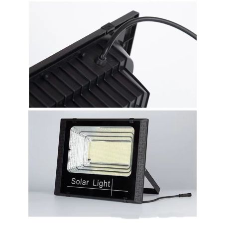 Proiector LED SMD 800W cu incarcare solara Flippy, panou solar, cu telecomanda, suport prindere, material ABS, 14AH, 1032 LED-ur