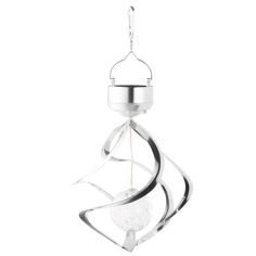 Lampa solara LED RGB spirala pentru gradina/terasa Flippy, se roteste de la vant, 35 x 5.5 cm, rezistenta la apa, 2V, 600 mAh, m