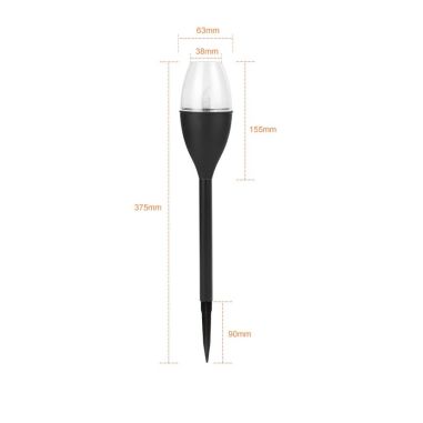 Lampa solara LED tip pahar de vin pentru gradina Flippy, inaltime 37.5 cm, efect de flacara, material PVC si ABS, 2V, 200mAh, al
