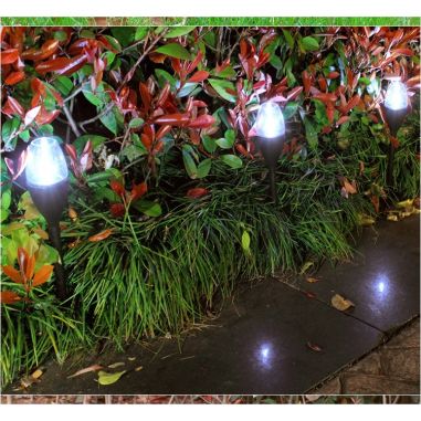 Lampa solara LED tip pahar de vin pentru gradina Flippy, inaltime 37.5 cm, efect de flacara, material PVC si ABS, 2V, 200mAh, al