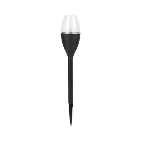 Lampa solara LED tip pahar de vin pentru gradina Flippy, inaltime 37.5 cm, efect de flacara, material PVC si ABS, 2V, 200mAh, al