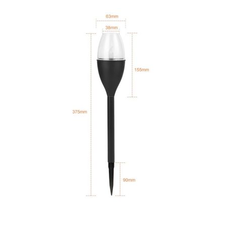 Lampa solara LED tip pahar de vin pentru gradina Flippy, inaltime 37.5 cm, efect de flacara, material PVC si ABS, 2V, 200mAh, al