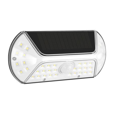 Aplica solara LED SMD pentru perete Flippy, cu senzor de miscare, dreptunghiulara, IP44, luminozitate mare 40 LED-uri, 3.7V, 120