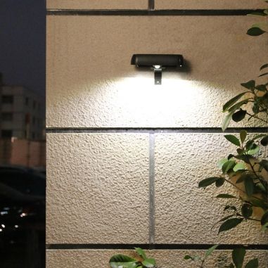 Lampa solara LED dreptunghiulara pentru perete Flippy, 18 x 7 cm, senzor miscare, 6V, ABS, 2200mAh, rezistent la apa, culoare al