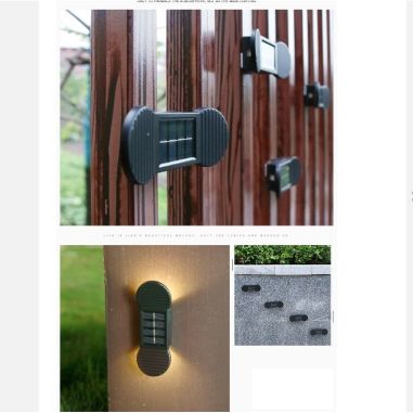 Aplica solara LED Flippy, ABS/Policarbonat, rezistenta la apa IP65, 2 LED-uri SMD, pentru perete, scari, 1.2V, 600mah, 16 x 5.9 