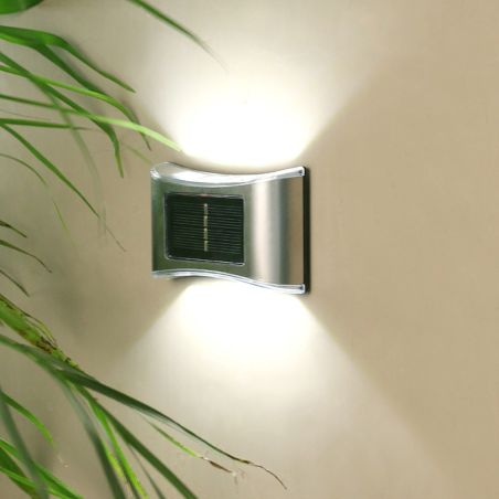 Aplica solara LED Flippy, ABS/Policarbonat, rezistenta la apa IP65, 6 LED-uri, pentru perete, trepte, borduri, terasa, 1.2V, 600
