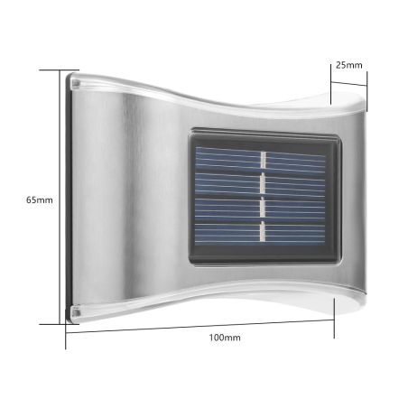Aplica solara LED Flippy, ABS/Policarbonat, rezistenta la apa IP65, 6 LED-uri, pentru perete, trepte, borduri, terasa, 1.2V, 600