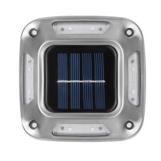 Lampa solara LED pentru gradina Flippy, 8 LED-uri, prindere de perete sau impamantare, IP65, forma patrat, material ABS si Polic