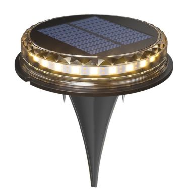 Lampa solara LED tip spot pentru gradina Flippy, 8 LED-uri, material ABS si Policarbonat, baterie 1.2V, 600mah, 12 x 13.5 cm, al