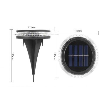 Lampa solara LED tip spot pentru gradina Flippy, 8 LED-uri, material ABS si Policarbonat, baterie 1.2V, 600mah, 12 x 13.5 cm, al