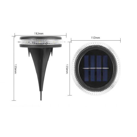 Lampa solara LED tip spot pentru gradina Flippy, 8 LED-uri, material ABS si Policarbonat, baterie 1.2V, 600mah, 12 x 13.5 cm, al