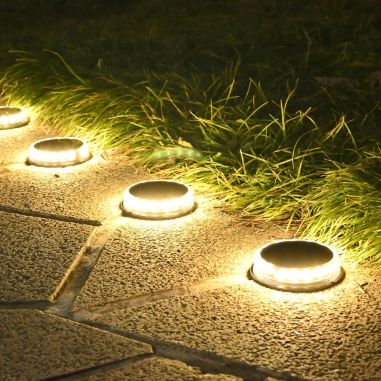 Lampa solara LED tip spot pentru gradina Flippy, 8 LED-uri, material ABS si Policarbonat, baterie 1.2V, 600mah, 12 x 13.5 cm, al