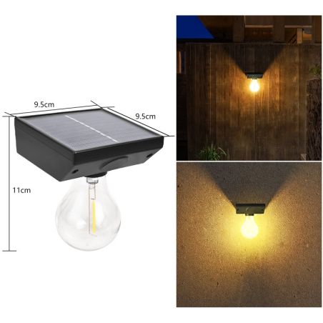 Lampa solara Flippy, pentru exterior, tip bec, rezistenta la apa IP65, material ABS, baterie 3.7V, 1200 mah, 9.5 x 11 cm, autono